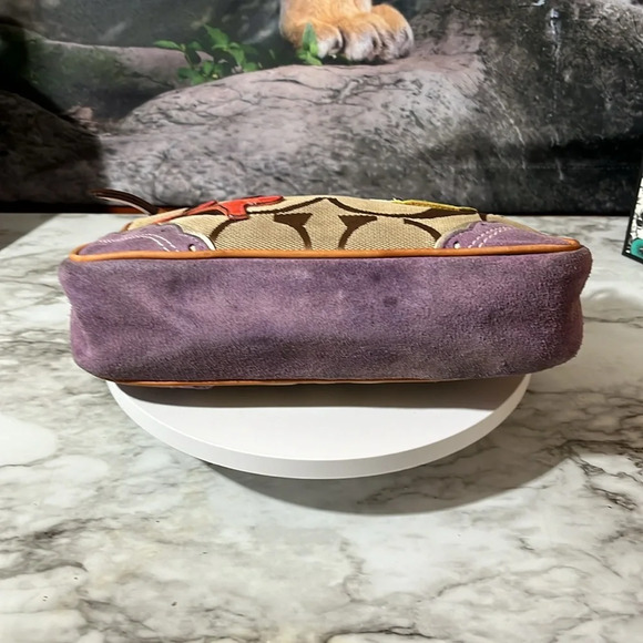 Coach 1491 tan signature print with fish and purple suede - Picture 6 of 11